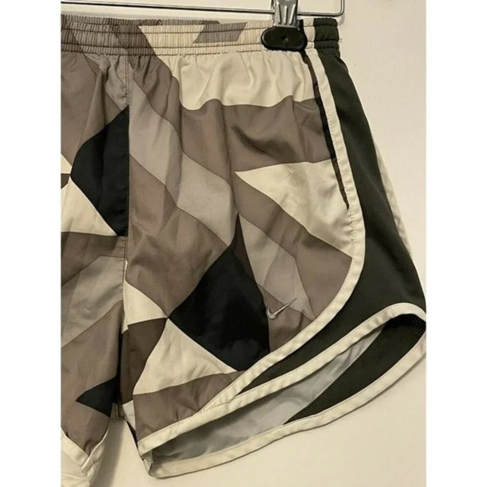 Nike DriFit Multi Color Gray Black Aztec Pattern Running Shorts Womens Small